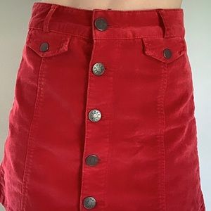 💫SOLD💫 Urban outfitters red corduroy skirt